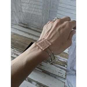 Bronze square sparkle bracelet‎ fashion decor jewel